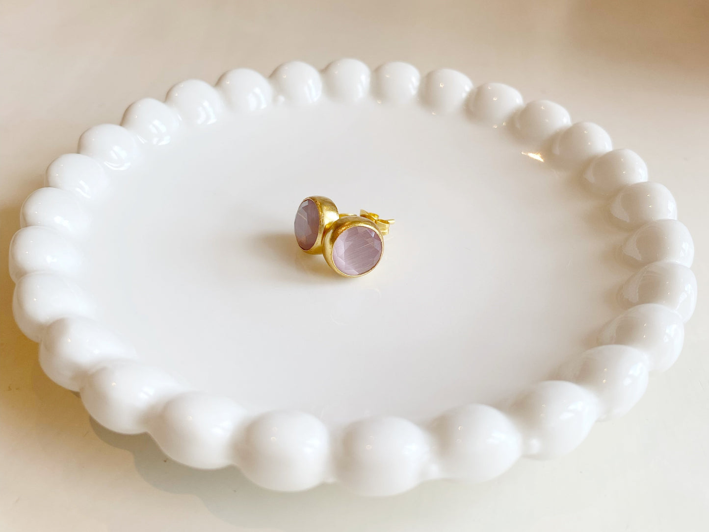 flat circle stone ピアス アメジスト